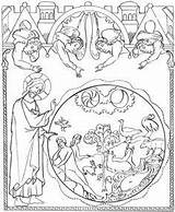 Illuminated Manuscripts Coloring Manuscript Sheets Colouring Pages Medieval sketch template