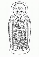 Russe Russian Poupee Bambole Matrioska Adulti Matryoshka Russische Puppen Malbuch Erwachsene Justcolor Nesting Babushka sketch template