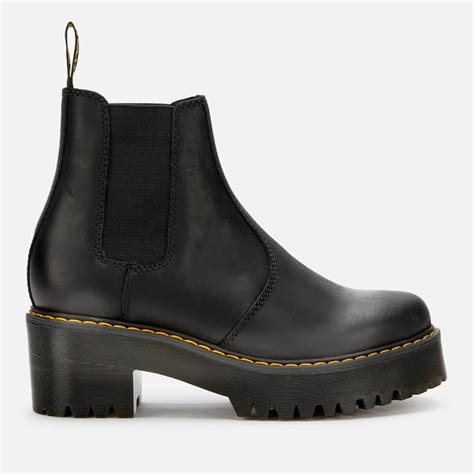 dr martens rometty leather chunky sole chelsea boots  black save  lyst