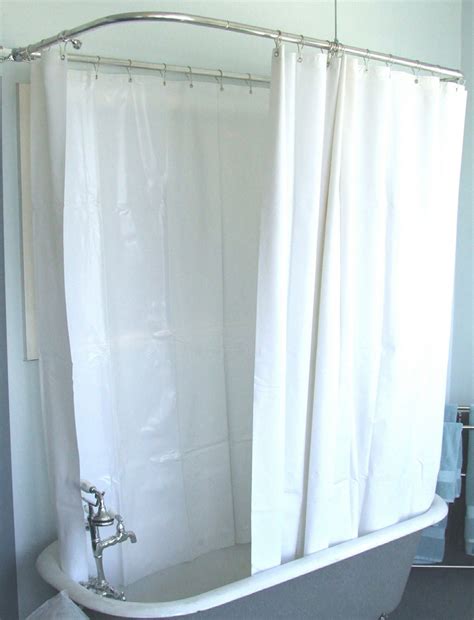 Extra Wide Shower Curtain For A Clawfoot Tub White Less
