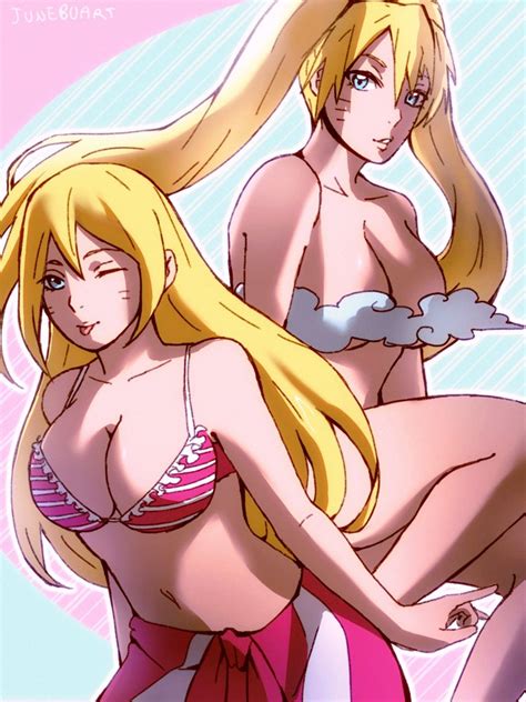 rule 34 2girls bbw big breasts bikini bikini top blonde hair blue eyes boruko boruto naruto