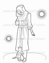 Coloring Muslim Pages Muslimah Book Cartoon Hijabi Islamic Colouring Etsy Kids Ramadan Color Digital Getcolorings Islam Getdrawings Muslims Drawing Books sketch template