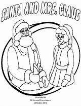 Christmas Coloring Claus Mrs Template sketch template
