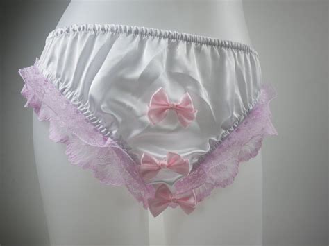 abdl really cute satin sissy panties three large bows on the front sd03
