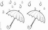 Umbrellas Sketch Two Coloring Pages Umbrella Raindrop Raindrops Template sketch template