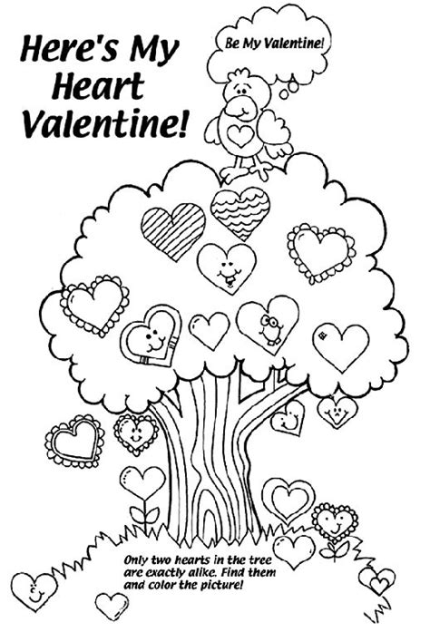 heres  heart valentine coloring page valentine coloring