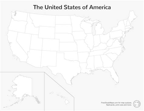 united states map print  blank  study maps