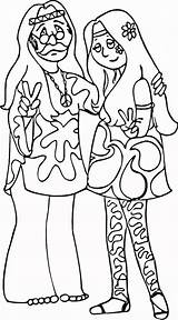 Hippie Coloring Pages Printable Drawings Hippy Drawing Clip Van Couple Hippies Getdrawings Imprimer Mandala Popular Template Coloringhome sketch template