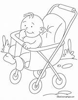Pram Coloring Pages Stroller Kids Printable Playing Outside Getcolorings Drawing Print Color Choose Board sketch template