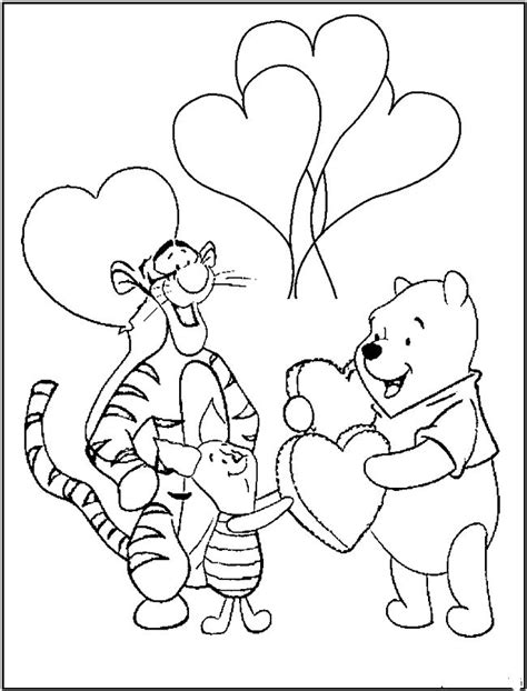 valentines day coloring pages winnie pooh valentines day coloring