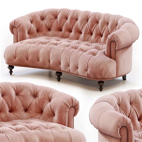 brussel blush tufted sofa  model cgtrader