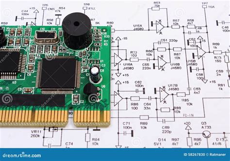 printed circuit board lying  diagram  electronics technology stock photo image