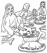 Banquet Coloring Feast Parable Parables Souper Parabole Tenants Esther Festival Prodigal Repas Biblekids Histoires Abraham Biblenfant sketch template