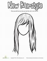 Hair Coloring Pages Color Face Visit Long Drawing Side sketch template