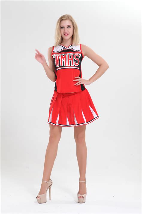 free shipping s 3xl ladies costume fancy dress up red cheerleader