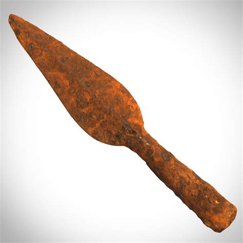 ancient roman authentic spearhead museum display spearhead