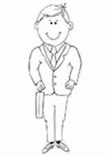 Coloring Father Businessman Accountant Bilde Fargelegge Pages Edupics sketch template