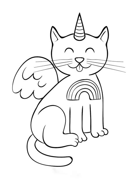 unicorn  cat coloring pages coloring pages