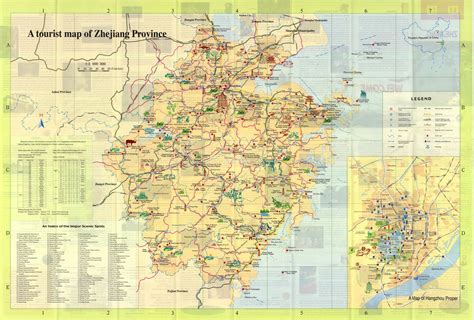 tourist map  zhejiang maps  zhejiang