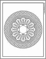 Geometric Coloring Flower Pages Designs Pencils Circle Colorwithfuzzy sketch template