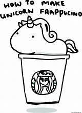 Starbucks Coloring Unicorn Pages Printable Print Frappucino Coffee Make Template sketch template