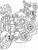 Coloring Garden Pages Flower Kids Printable Preschool Butterfly Drawing Print Colouring Flowers Gardening Gardens Adult Color Summer Book Secret Getdrawings sketch template