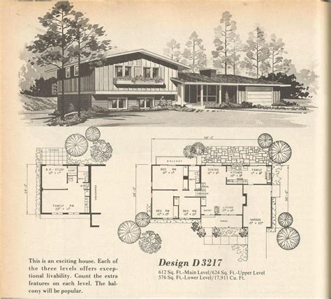 vintage house plans mid century homes  homes   vintage house plans house layouts