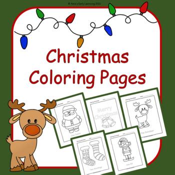 christmas coloring pages prek  grade printable tpt