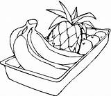 Banana Coloring Bananas Pages Colouring Kids Printable Apples Pineapple Hand Fruits Popular Library Clipart Coloringhome Comments sketch template
