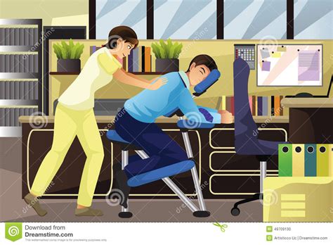 massage therapist working on a client in an office stock vector illustration of clip business
