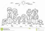Family Big Happy Clipart Coloring Pages Vector Outline Clip Drawing Printable Kids Parents Girls School sketch template