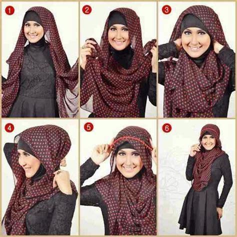 tutorial memakai jilbab pashmina  wajah bulat ragam muslim