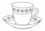 Cup Tea Coloring Pages Mug Coffee Saucer Teacup Drawing Line Printable Teapot Iced Template Print Colouring Cups Para Sheet Color sketch template