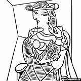 Picasso Coloring Pages Cubism Pablo Seated Woman Thecolor Color Painting Paintings Von Kids Para Printable Getdrawings Still Life Getcolorings Print sketch template
