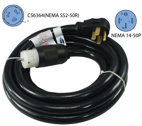 generator cord power cord ft  locking male plug  cs locking connector electrical