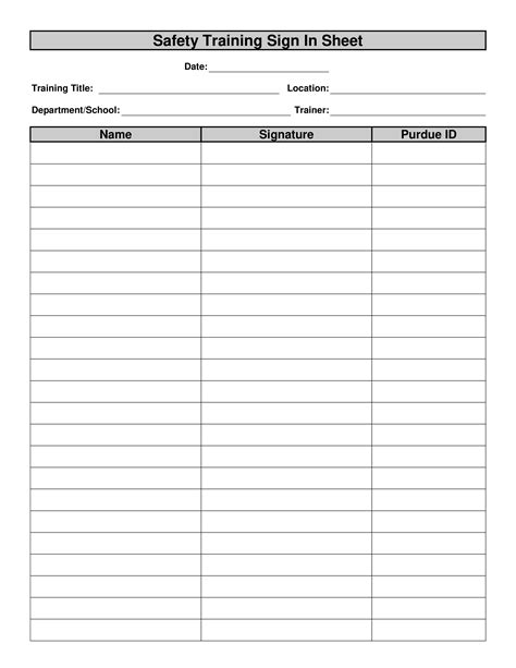 safety training sign  sheet templates  allbusinesstemplatescom