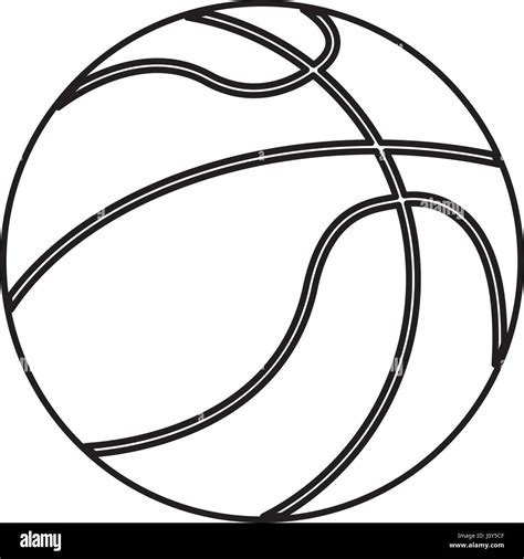 ball basketball sport equipment outline stock vector art illustration