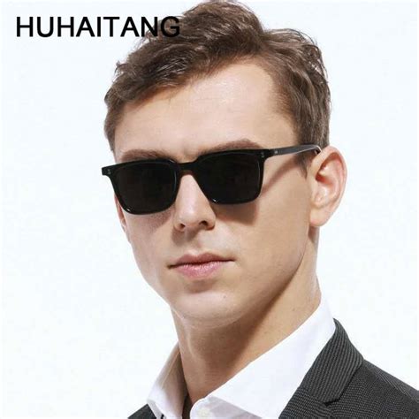 Huhaitang Luxury Mens Sunglasses Men Brand Vintage Suqare Leopard
