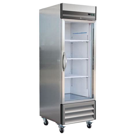 maxx cold  series  cu ft single glass door commercial refrigerator  stainless steel mxcr