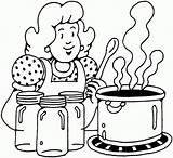 Cooking Coloring Pages Clipart Woman Family Cook Cartoon Kitchen Printable Mom Clip Girl Canning People Kids Places Sheknows Color Print sketch template