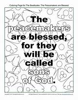 Beatitudes Coloring Pages Kids Peacemakers Bible School Sunday Peacemaking Activities Color Friends Forever Children Elizabeth Mary Sketch Activity Printable Sheets sketch template