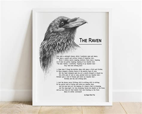 printable  raven poem  edgar allan poe printable raven etsy australia