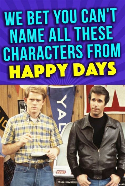 Quiz Can You Name All These Characters From Happy Days By Just 1