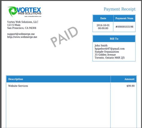 receipt  payment templates find word templates