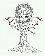 Jade Dragonne Jadedragonne Coloring Gothic Dragonnes Fairy Lineart Pullip sketch template