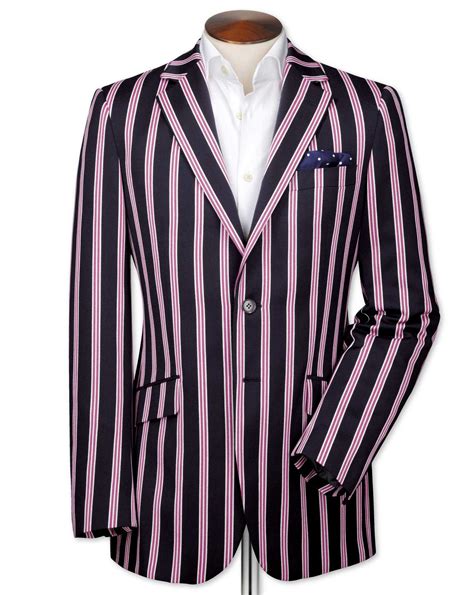 classic fit navy and pink striped boating blazer charles tyrwhitt