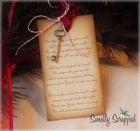 sweetly scrapped santas magic key poem tags