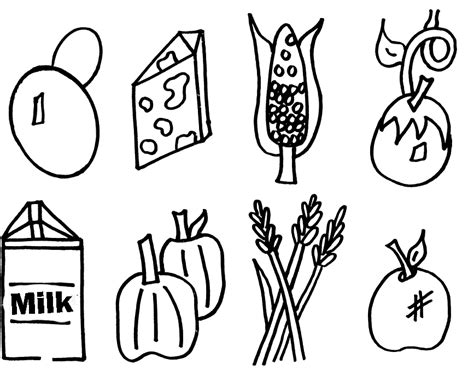 healthy food coloring pages    print