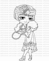 Coloring Flapper Getcolorings Stamp Digital Pages sketch template