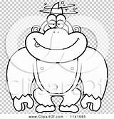 Drunk Gorilla Outlined Coloring Clipart Vector Cartoon Thoman Cory sketch template
